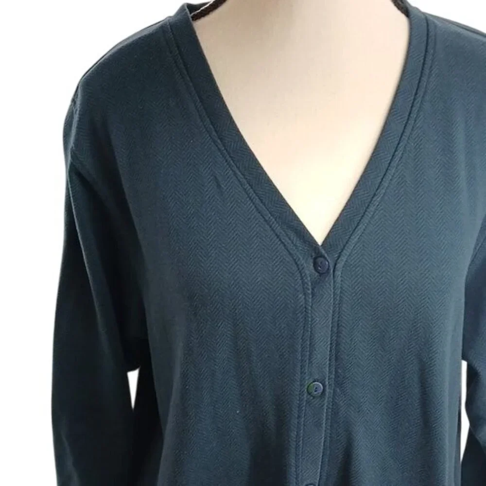 Express Womens M Green Cardigan Sweater Vintage 90s Button Front Pockets